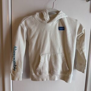 Abercrombie Kids White/Blue Long Sleeve Relaxed Fit Hoodie EUC size 7/8
